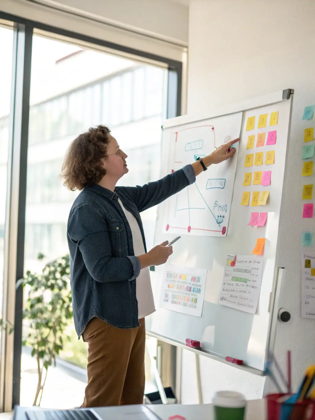 A hand drawing a roadmap on a whiteboard, with key milestones and action steps clearly outlined, representing a customized plan.