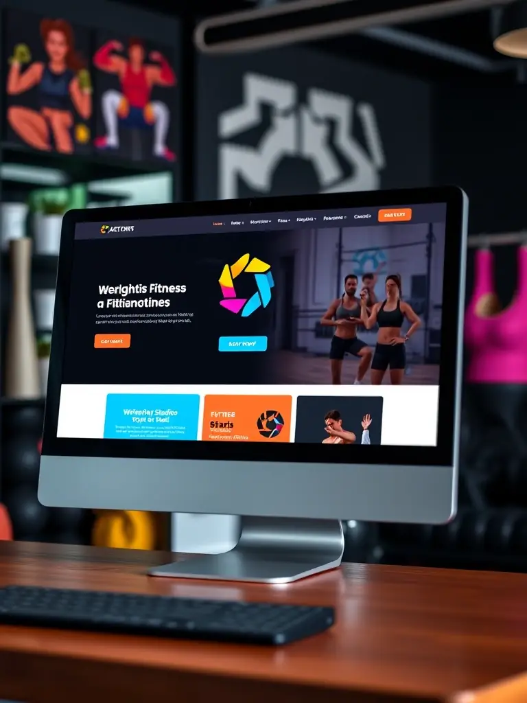 An image showing a variety of ready-to-use social media content, including posts, stories, and banners, designed for a fitness studio.