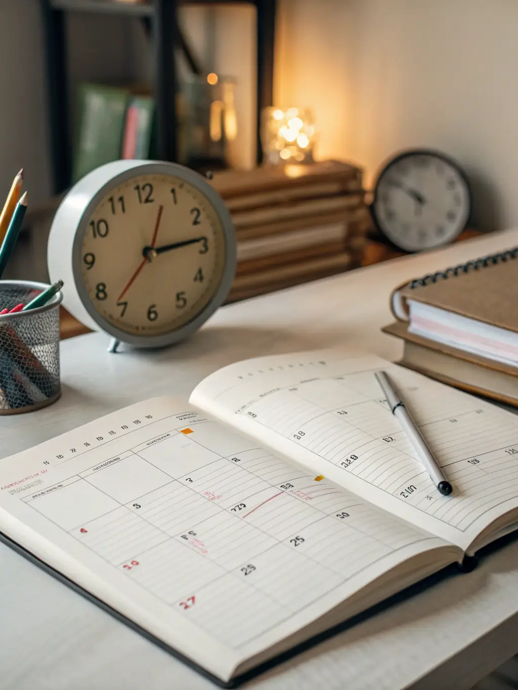 A calendar icon combined with a clock, visually representing the timeline for project delivery and the importance of meeting deadlines.